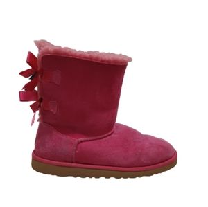 UGG Pink Sherpa Boots Pink with Bows sz 6